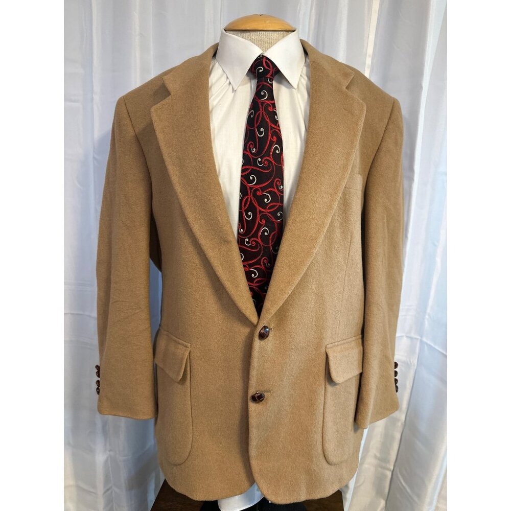Stafford Mens Camel Blazer Size 43R Wool Jacket